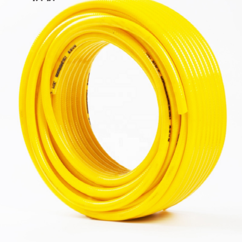 Yellow color pvc braided reinforce plastic pvc garden water hose of Chinese factory