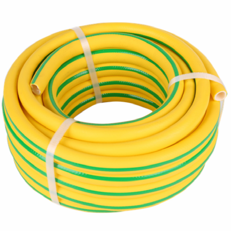 3-Layer yellow color with green ray superflex  pvc water Hose